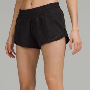 lululemon “Hotty Hot” 2.5’ black shorts.